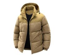 Giacca invernale trapuntata da uomo con cappuccio - Giacca buffer bicolore per le giornate fredde | Giacca trapuntata calda in stile sportivo e urbano, Stil_r02 Giallo, M