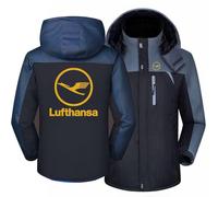 Giacca Invernale Uomo con Zip Intera per LUF-Than-SA, Giacca da Sci con Cappuccio Staccabile Giacca da Neve in Pile Giacca A Vento Cappotto da Esterno per Escursionismo Camminata,Black-XXL