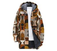 Giacca Invernale Uomo, Felpa con Cappuccio da Uomo, Casual, Leggera, con Tasche, per l'uso Quotidiano e all'aperto (Khaki, XXXL)