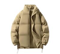 Giacca Invernale Uomo, Piumino Senza Cappuccio Uomo Pesante con Collo a Lupetto Imbottito Impermeabile a Maniche Lunghe Foderato in Sherpa Piumino Pesante Uomo per l'inverno Tempo Libero