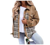 Giacca Jeans Donna,Button Down Boyfriend Jean Jacket Taglie Forti Primaverile di invecchiata alla moda casual corta streetwear Maniche Lunghe Giacche Cappotto Per Primavera Autunno