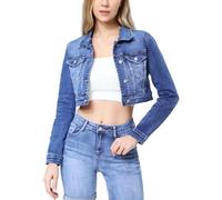 Giacca jeans donna denim giubbino corto giubbotto aderente slim fit nuovo H510