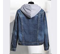 Giacca Jeans Donna Oversize Button Down Boyfriend Jean Jacket Taglie Forti Primaverile vestibilità aderente open frontale corta di da Per Il Tempo Libero
