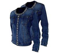 Giacca jeans donna taglie grandi giubbotto over nuovo giacchetto giubbino strass