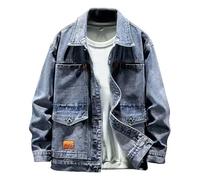 Giacca Jeans Uomo Nera, Giacche Uomo, Giacca da Uomo Sezione Sottile Giovane E di Mezza età Bello Abito Slim Primavera E Autunno Giacca di Jeans Business Casual Giacca in Jeans per Il Tempo Libero