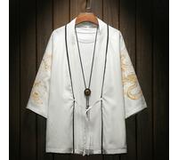 Giacca Kimono Ricamata Da Uomo Cardigan Giapponese Retro Casual
