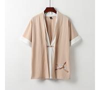 Giacca Kimono Uomo Cotone Lino Ricamo Cardigan Camicia Top Retro M-9XL