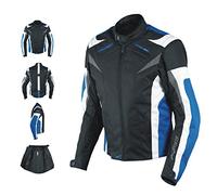 Giacca Lady Donna Tessuto Cordura Moto Protezione Manica Staccabile Blu S