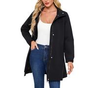 Giacca leggera da donna Active Outdoor Trench Giacca a vento con cappuccio Leggero Plus Size per Slim Cut Giacca per le donne, 1c-nero, S