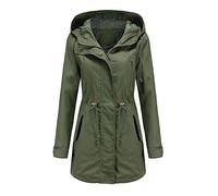 Giacca leggera da donna con cappuccio in tinta unita per guardaroba capispalla, versatile per pendolari piovosi, viaggi e strati all'aperto di tutti i giorni, con dettagli frontali chiari