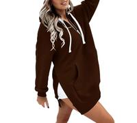 Giacca leggera da donna con cappuccio leggero, felpa con zip, da donna, taglie forti, con cappuccio e cappuccio, taglia grande, con cappuccio, in tinta unita, con coulisse, abbigliamento casual