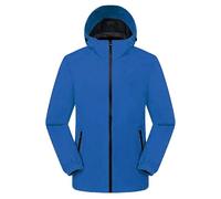 Giacca lunga da donna chic e leggera, cappotto a collo alto da donna, giacca Cargo con zip e tasca cappotto con cappuccio, felpa a vento, giacca comfort chic per escursioni e viaggi, Blu cielo., XL