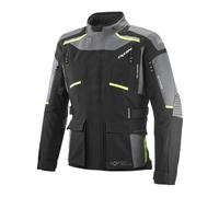Ixon Midgard Giacca tessile da moto impermeabile, nero-grigio-giallo, taglia M per maschi