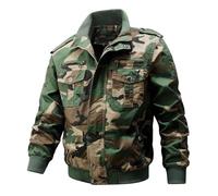 Giacca militare da uomo con colletto alto, giacca da aviatore, giacca da campo, giacca da campo, giacca softshell per attività all'aria aperta, per il tempo libero, mimetico, 3XL