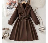 Giacca minimalista alla moda per ragazze pre-adolescenti, maniche lunghe, colore cachi tinta unita, con cerniera, per il ritorno a scuola, autunno 8Y,9Y,10Y,11Y,12Y,13YColore unicoPoliestere