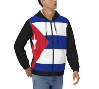 Giacca Morbida Leggera Uomo Calda Felpa Stile Cuba Patriottico Zip Completo Felpa Outerwear Facile da Indossare Polsini Elastici Tasche Capienti
