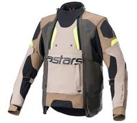 Giacca moto Alpinestars Halo Drystar kaki scuro/sabbia/giallo Flo