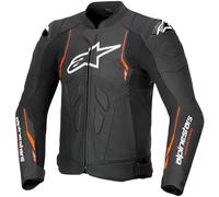 Giacca Moto Alpinestars In Pelle Dusk Airflow - Nero/Rosso Fluo 31005251030