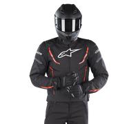 Alpinestars T-Jaws V3 Giacca mototessera impermeabile, nero-rosso, taglia M