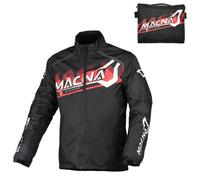 Macna Rainossi Giacca impermeabile per motociclette, nero-bianco-rosso, taglia M per maschi