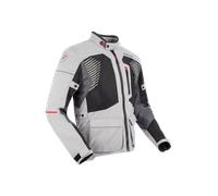 Bering Bakundu impermeabile Moto Tessile Giacca, nero-grigio-rosso, taglia XL