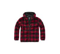 Brandit Teddyfleece Worker, felpa con zip L male Rosso/Nero