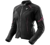 Giacca moto da donna Rebelhorn Jax nero-rosa 4XL
