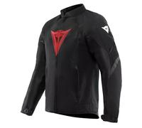 DAINESE - Herosphere Air Tex Jacket, Giacca Moto in Tessuto, Ventilata e Estiva, Uomo, Nero/Bianco a Strisce/Rosso, 52