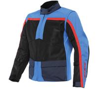 Giacca Moto Dainese Outlaw Tessuto Nero Azzurro Nero Iris Lava Red