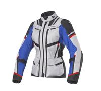 Giacca moto donna 4 stagioni impermeabile Clover Savana-3 wp blu/grigio