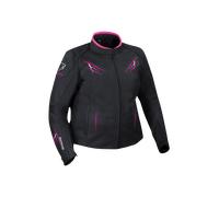 Bering Brutalia Giubbotto moto in pelle donne di grandi dimensioni, nero-bianco-rosa, taglia 40