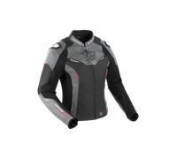 Bering Snap Giacca in pelle/tessuto da donna, nero-grigio, taglia 36 per donne