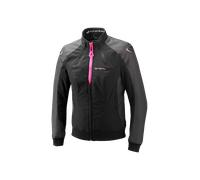 Ixon Siwa impermeabile Giacca tessile moto da donna, nero-grigio-rosa, taglia XL per donne