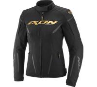 Ixon Striker 2 impermeabile Giacca tessile moto da donna, nero/oro, Taglia M
