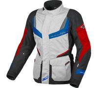 Macna Rancher impermeabile Giacca tessile moto da donna, nero-grigio-rosso, taglia 2XL per donne