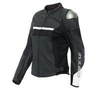 Giacca moto donna pelle Dainese RAPIDA Nero Opaco Nero Opaco Bianco