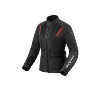 Revit Levante 2 H2O Giacca tessile moto da donna, nero-grigio-rosso, taglia 36 per donne