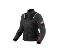 Revit Tornado 4 H2O impermeabile Giacca tessile moto da donna, nero-grigio-rosso, taglia 34 per donne