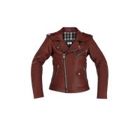 Richa Brighton Giacca in pelle da moto da donna, rosso, taglia 42 per donne