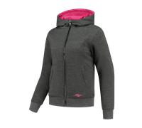 Rusty Stitches Wendy Felpa con cappuccio e zip da moto da donna, grigio-rosa, taglia 36 per donne