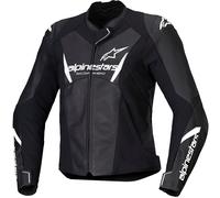 Giacca moto in pelle da donna Alpinestars Stella Faster 3 nero-bianco 40