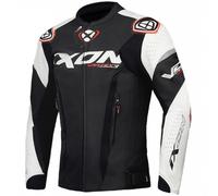 Giacca moto in pelle IXON Vortex 3 nero-bianco 2XL