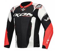 Ixon Vortex 3 Giacca in pelle moto, nero-bianco-rosso, taglia 2XL per maschi