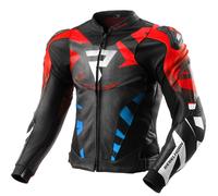 Giacca moto in pelle Rebelhorn Inferno nero-blu-bianco-rosso 60