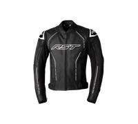 RST S1 Giacca in pelle moto, nero-bianco, taglia 48