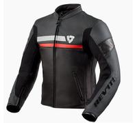 Giacca moto Invernale Sfoderabile Pelle Revit Mile Black Red TAGLIA 52
