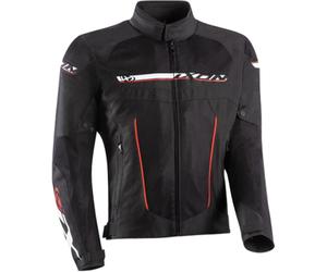 Giacca moto IXON T-Rex nero-bianco-rosso S