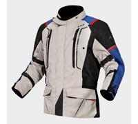 Giacca Moto LS2 NARVIK Grigio Nero Blu IMPERMEABILE 4 Stagioni CERTIFICATA AA