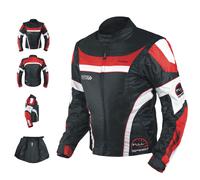 Apro Giacca Moto Uomo Nylon Impermeabile CE Sfoderabile Maniche Staccabili Gilet Termico Rosso 3XL