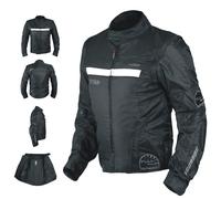 Mens Waterproof Textile Motorcycle Motorbike Cordura Fabric Jacket Black XL